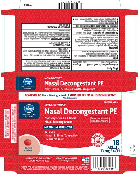 Nasal Decongestant PE: Details from the FDA, via OTCLabels.com