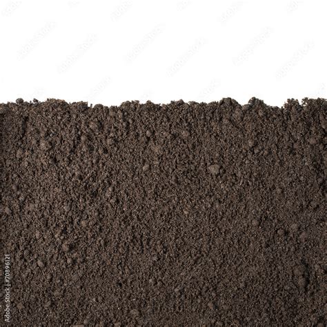 Soil section texture isolated on white Stock Photo | Adobe Stock