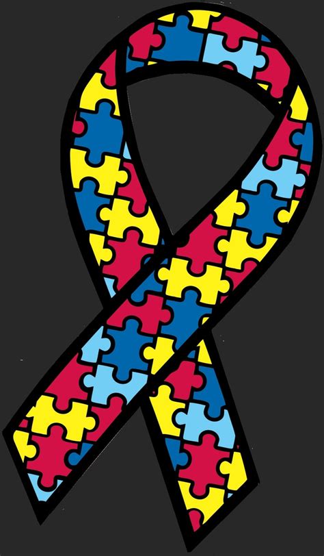 Autism Awareness Ribbon Clip Art Black And White - ClipArt Best