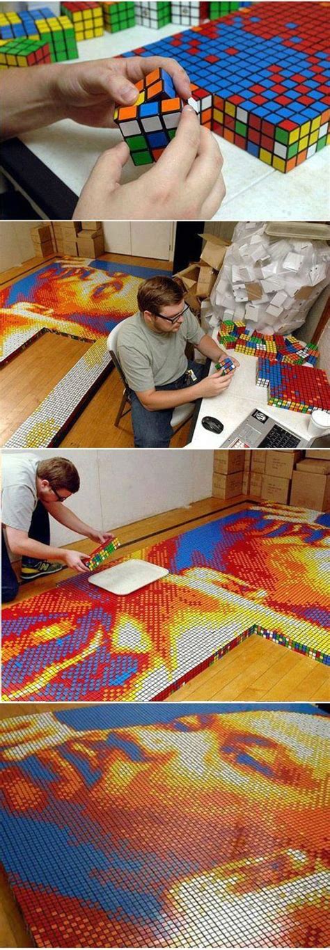 Giant Rubik's Cube Mosaic of Martin Luther King Jr. | Creative art, Street art, Amazing art