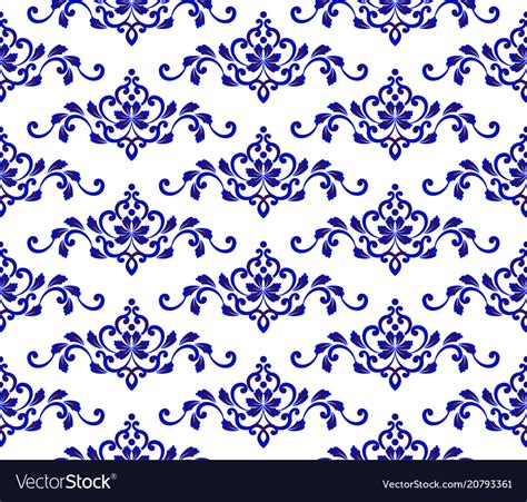 Floral blue pattern Royalty Free Vector Image - VectorStock