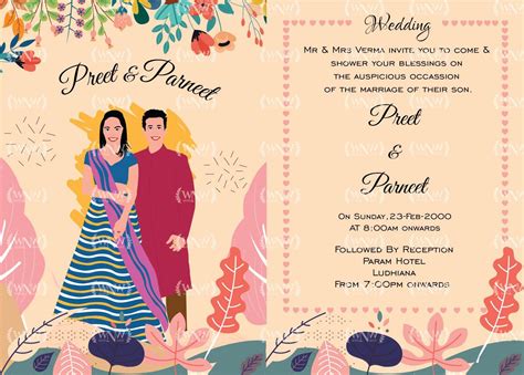 A little floral , little colorful. 💙 Follow the trend of #whatsappweddinginvite & make your big ...