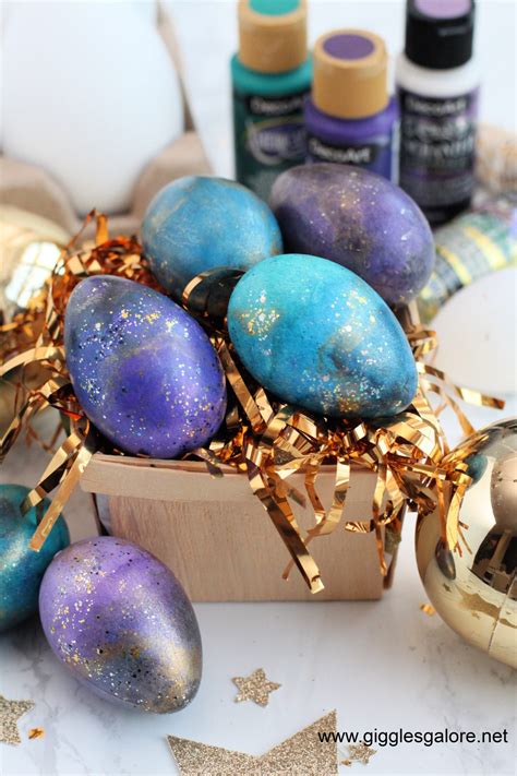 Shimmery Galaxy Easter Eggs - Giggles Galore