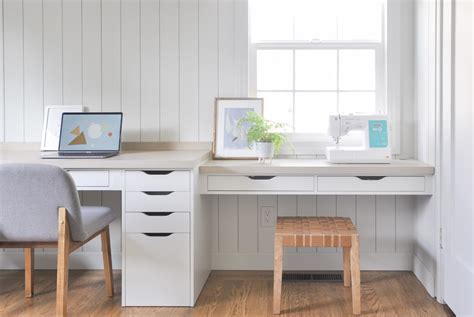 Home office desk built-in with Ikea Alex drawer hack - Hydrangea Treehouse