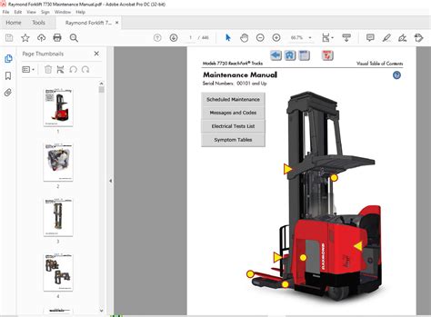 Raymond Forklift 7730 Reach-Fork® Truck Maintenance Manual SN00101 and ...