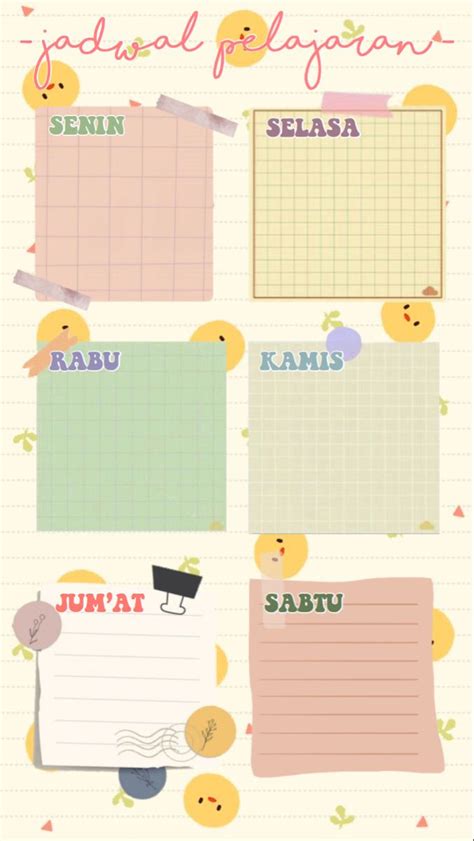 Contoh Jadwal Pelajaran Aesthetic Pfp - IMAGESEE