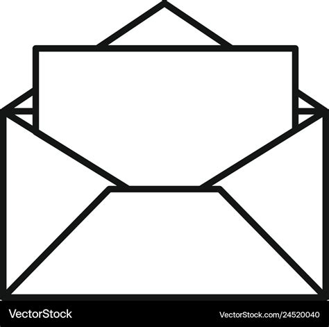 Open envelope icon outline style Royalty Free Vector Image