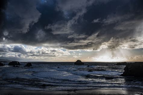 Storm Clouds Over Beach Gratis Stock Bild - Public Domain Pictures