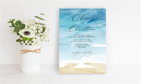 Beach Wedding Invitation Wording - Destination Wedding Details
