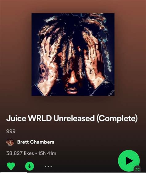 A collection of unreleased Juice songs on Spotify : JuiceWRLD