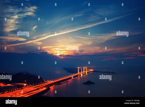 Night view of Shanghai Donghai Bridge Stock Photo - Alamy