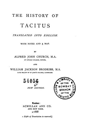 The history of Tacitus : Tacitus, Cornelius (55-120) : Free Download ...