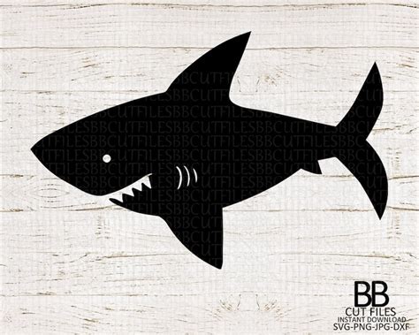 Shark Svgshark Silhouette Svg Shark Cut Files Instant - Etsy