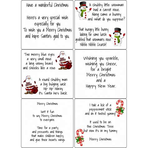 Peel Off Kids Christmas Verses | Sticky Verses for Handmade Cards and ...