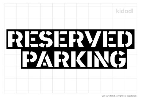 Free Reserved Parking Stencil | Stencil Printables | Kidadl