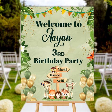 Personalised Birthday Party Welcome Board | Kid's Birthday Sign Board