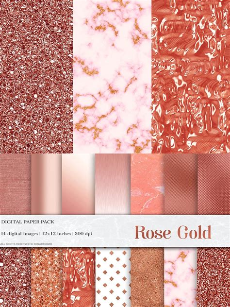 Rose Gold Shine Textures | Gold digital paper, Handmade stationery ...