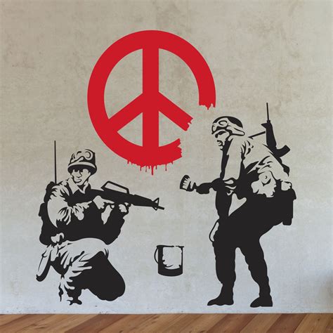 Banksy Militants of Peace Wall Decals | Political art, Graffiti, Banksy