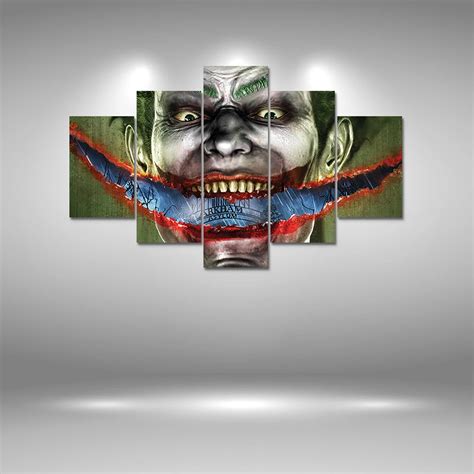 5 panel HD printed canvas painting Joker Batman canvas print art Modern ...