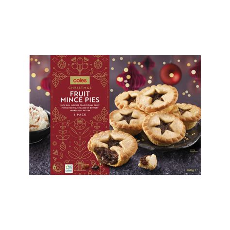 Buy Coles Festive Fruit Mince Pies 6 pack 360g | Coles