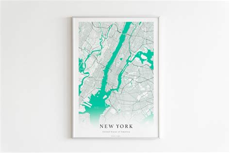 POSTER NEW YORK USA Map new York City Print New York Poster wall Art ...