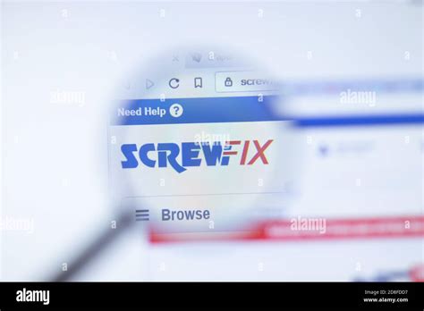 New York, USA - 29 September 2020: Screwfix screwfix.com company website with logo close up ...