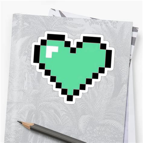 "Green Retro Heart" Sticker by vrndvl | Redbubble