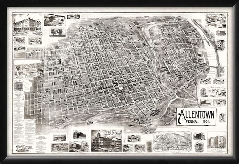 Allentown PA 1901 Restored Map | Vintage City Maps