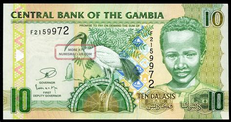 Gambia 10 Dalasis 2006 P - 26 Unc Uncirculated Banknote