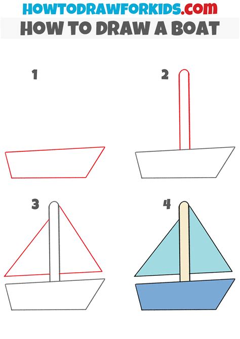 How To Draw A Boat Step By Step Easylinedrawing Boat Drawing Easy | Images and Photos finder