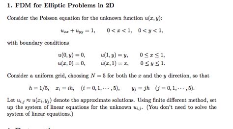 Solved Consider the Poisson equation for the unknown | Chegg.com