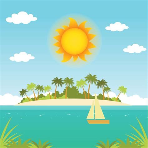 Sunny Beach Background, Vector, Illustration, Day Background Image And Wallpaper for Free ...