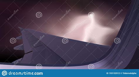 A Thunderstorm Seen through an Airplane Window. Stock Photo - Image of airliner, danger: 193132912