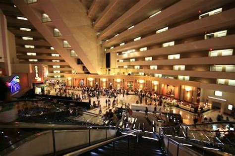 Inside the pyramid - looking down to checkin. - Picture of Luxor Las Vegas, Las Vegas - TripAdvisor