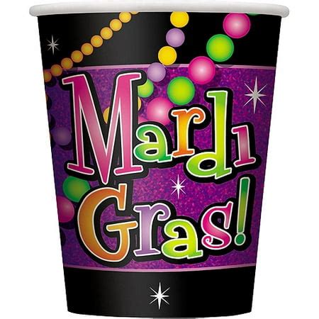 9 oz Mardi Gras Beads Paper Cups, 8-Count - Walmart.com