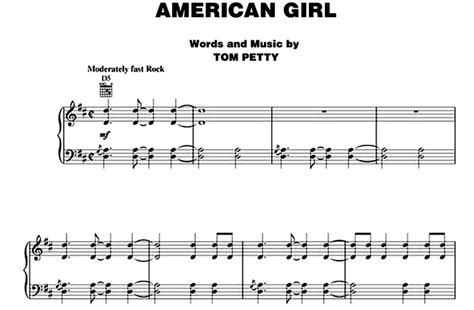 Tom Petty-American Girl Free Sheet Music PDF for Piano | The Piano Notes