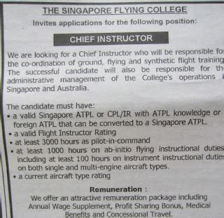 Fly Gosh: Singapore Flying College - Chief Instructor