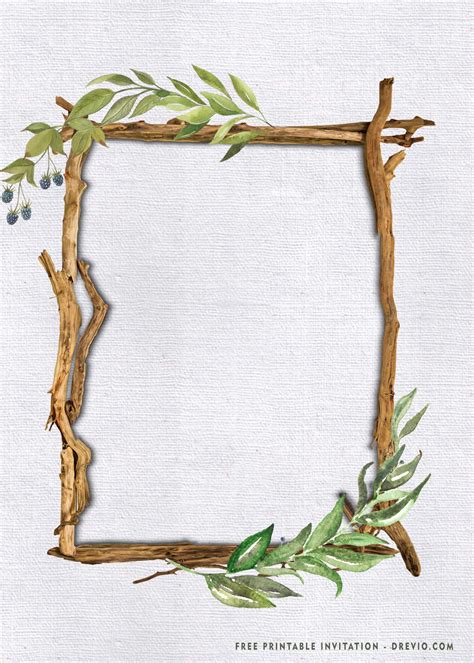 Rustic wood frame Greenery | Download Hundreds FREE PRINTABLE Birthday ...