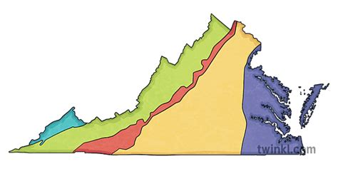 Five Regions of Virginia Illustration - Twinkl