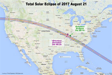 Map of Total Solar Eclipse Path in 2017 August – Thomas Vennen