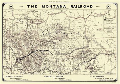 Old Railroad Map - Montana Railroad - Polley 1899 - 23 x 32.59 | Montana, Railroad history ...