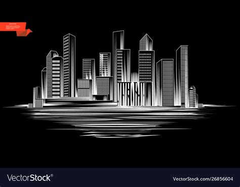 Sketch modern city silhouette concept Royalty Free Vector