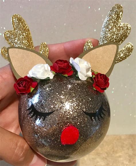 Reindeer Christmas Ornament Rudolf Glitter Ornament | Etsy | Kids christmas ornaments, Christmas ...