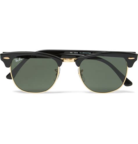 Ray-ban Clubmaster Square-frame Acetate And Gold-tone Sunglasses in ...