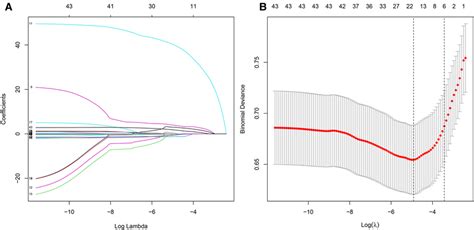 LASSO regression. (A) Results of LASSO regression for all variables.... | Download Scientific ...