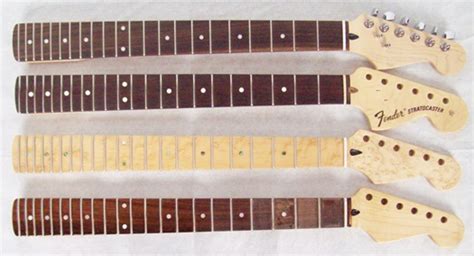 Electric guitar necks come in many different styles