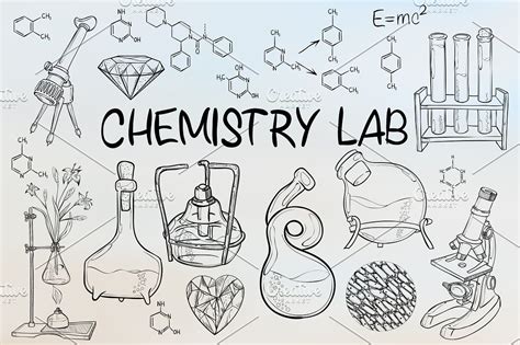 Chemistry lab equipment art atom biology chemical chemistry collection college design discovery ...