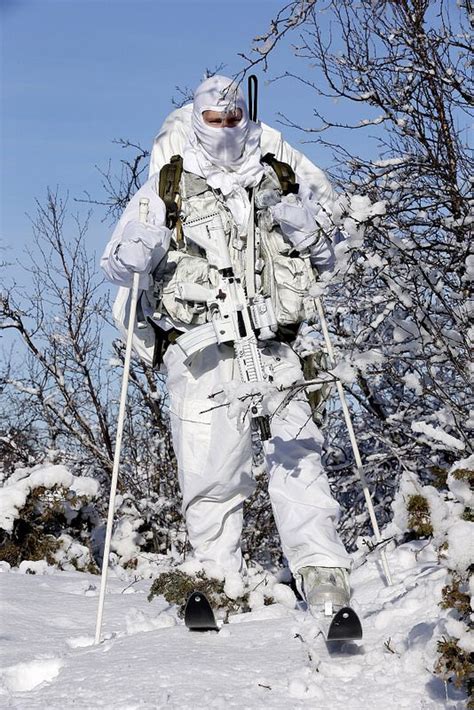 Norwegian Kystjegerkommandoen (Coastal Ranger Command) during the NATO winter warfare exercise ...