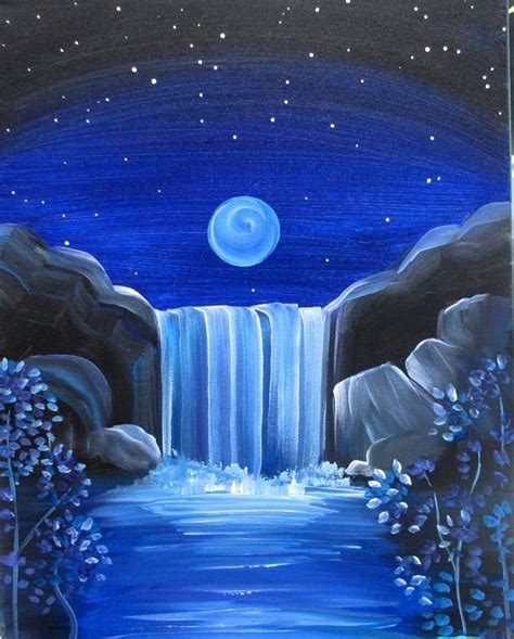 Landscape Waterfall Drawing Easy / Learn how to paint a waterfall with acrylics with this step ...