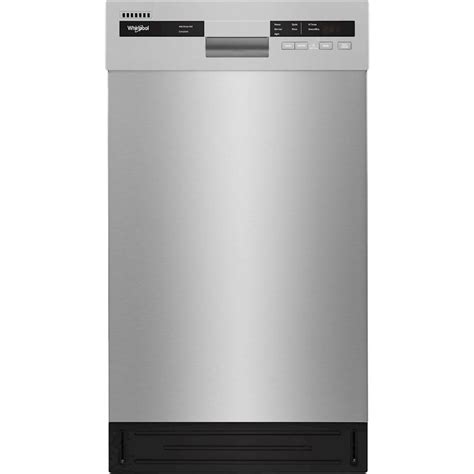 Whirlpool - 18" Front Control Built-In Dishwasher with Stainless Steel ...